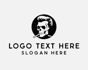Boutique - Skull Cigarette Smoke logo design