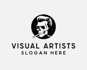 Costume - Skull Cigarette Smoke logo design