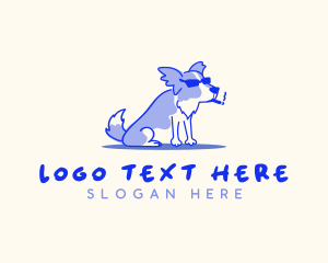 Vet - Pet Dog Smoking logo design