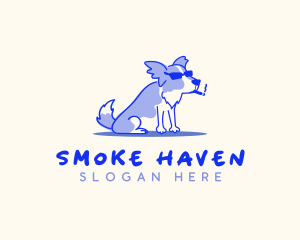 Pet Dog Smoking logo design