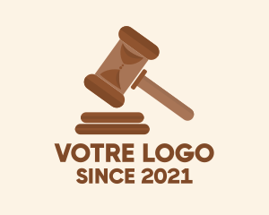 Supreme Court - Gavel Hourglass Adjucator logo design