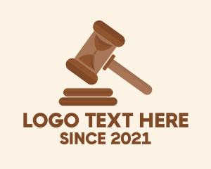 Lawyer - Gavel Hourglass Adjucator logo design