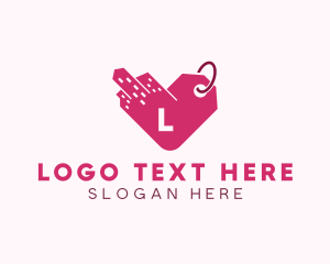 Buy And Sell - City Heart Tag Shopping logo design
