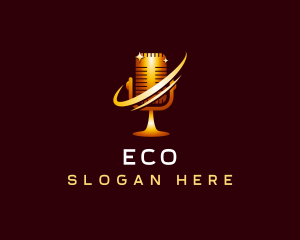 Streaming - Radio Podcast Microphone logo design
