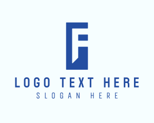 Text - Generic Blue Letter F logo design