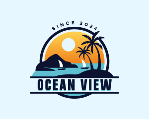 Beach Travel Vacation logo design