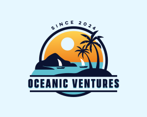 Beach Travel Vacation logo design