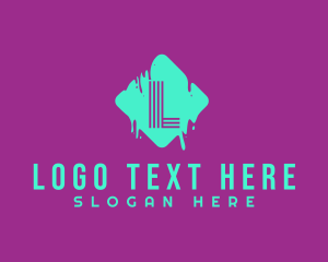 Initial - Neon Paint Stripe logo design