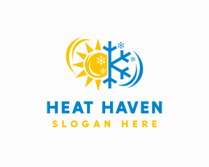 Heating Cooling Weather Energy logo design