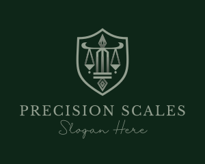 Legal Scale Pillar Shield logo design