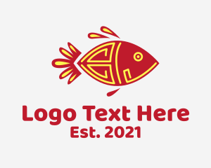Aquarium - Aztec Tribal Fish logo design
