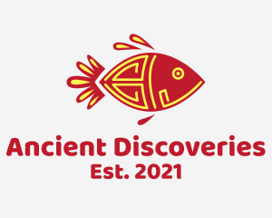 Aztec Tribal Fish  logo design