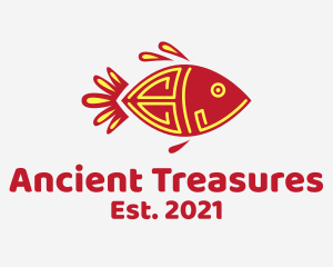 Aztec Tribal Fish  logo design