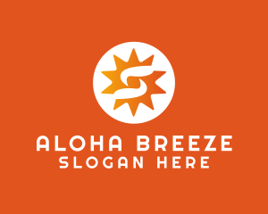 Aloha - Summer Sunrise Letter S logo design