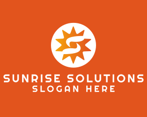 Summer Sunrise Letter S logo design