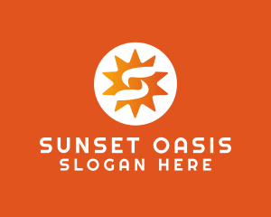 Summer Sunrise Letter S logo design