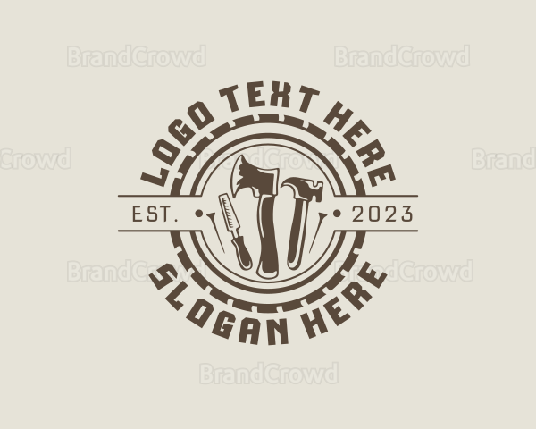 Rustic Carpenter Tools Logo