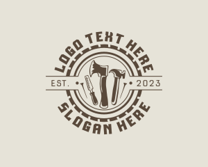 Carpenter - Rustic Carpenter Tools logo design