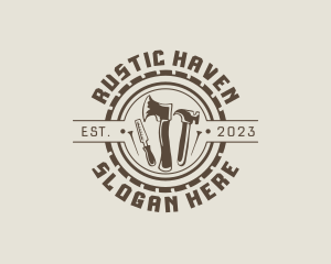 Rustic Carpenter Tools  logo design