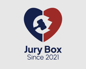 Jury - Justice Gavel Heart logo design