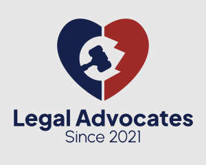 Justice Gavel Heart  logo design