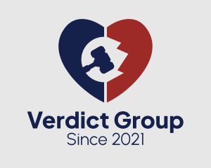 Jury - Justice Gavel Heart logo design