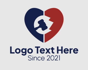 Legal - Justice Gavel Heart logo design
