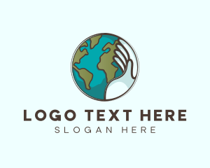 International - Hand Sphere Global logo design