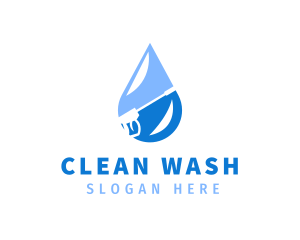 Washer - Droplet Pressure Washer logo design