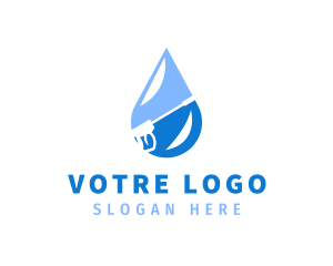 Blue - Droplet Pressure Washer logo design