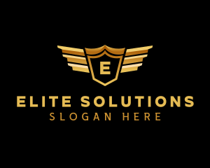 Aviation Shield Wings logo design