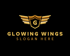 Aviation Shield Wings logo design