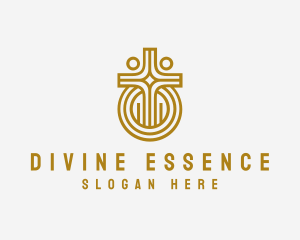 Divine - Golden Church Crucifix logo design