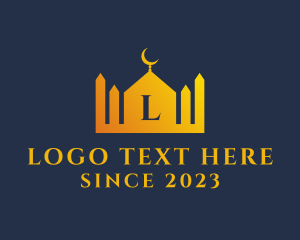 Gold - Islamic Temple Structure logo design