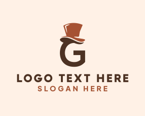 Hat - Gentleman Hat Letter G logo design