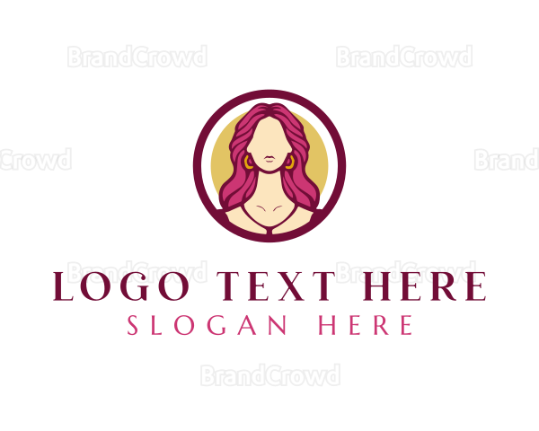 Woman Hair Stylist Logo