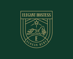 Elegant Horse Crest logo design