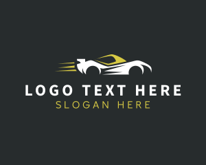 White - Fast Sports Car Vehicle logo design