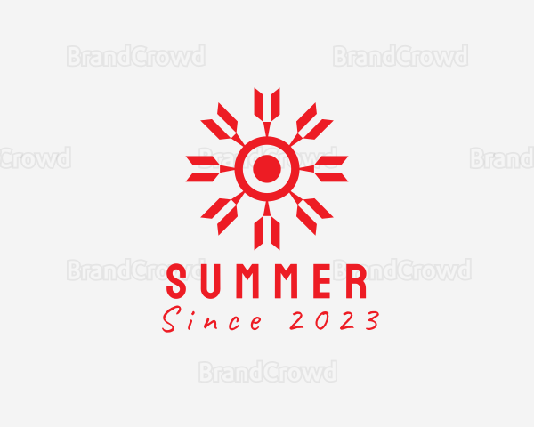 Modern Dartboard Sun Logo