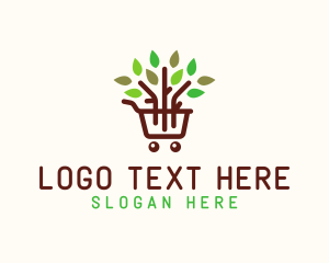 Sustainability - Gardening Shopping Cart logo design