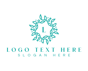 Teal - Elegant Wreath Lettermark logo design