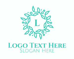 Green Letter Wreath logo design