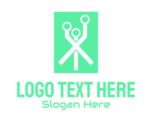 Human Shape - Green Digital Network logo design