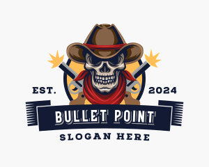 Firearm - Skull Cowboy Gaming logo design