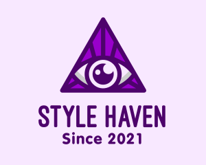 Fortune Telling - Triangular Mystic Eye logo design
