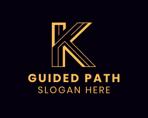 Path - Maze Road Path Map Letter K logo design