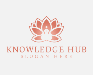 Regimen - Sitting Lotus Heart Flower logo design