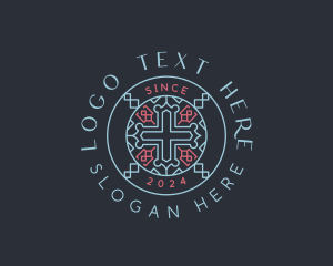 Preacher - Religious Catholic Cross logo design