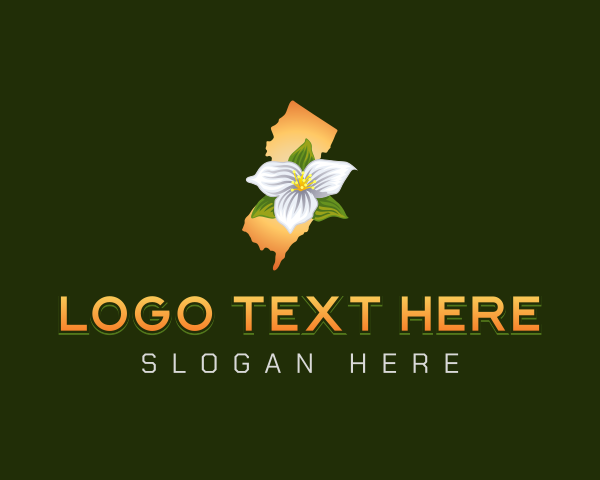 Map - New Jersey Botanical Flower logo design