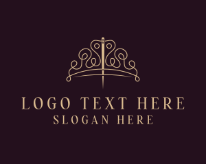 Handcrafted - Crown Stitching Thread logo design